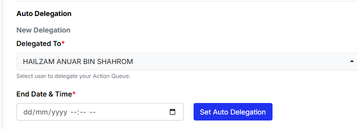 Delete Existing Delegation